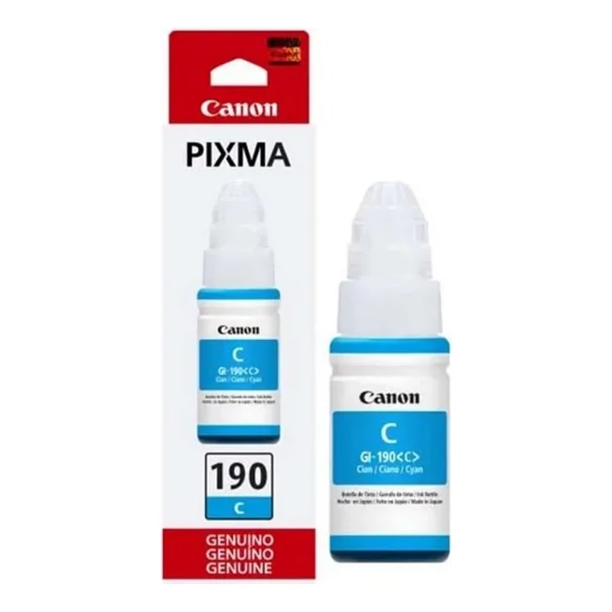 Botella de tinta Canon GI190 Cyan GI1100/2100/3100 7000 p├íg. GI190C