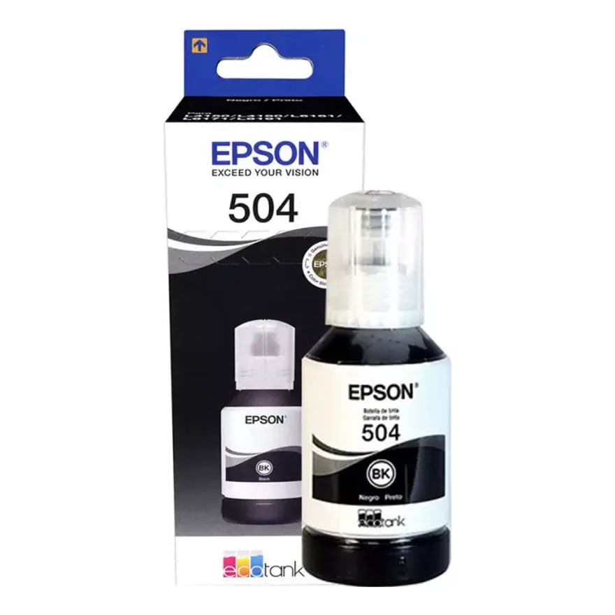 Botella de tinta Epson T504 Negro L4150 L4160 L6161 L6171/L6191 7500 p├íg. T504120-AL