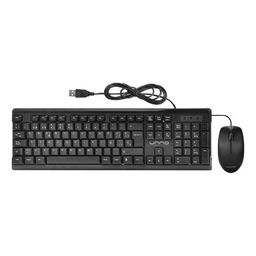Combo Unno Tekno Unno KB6721BK Teclado Mouse USB Espa├▒ol