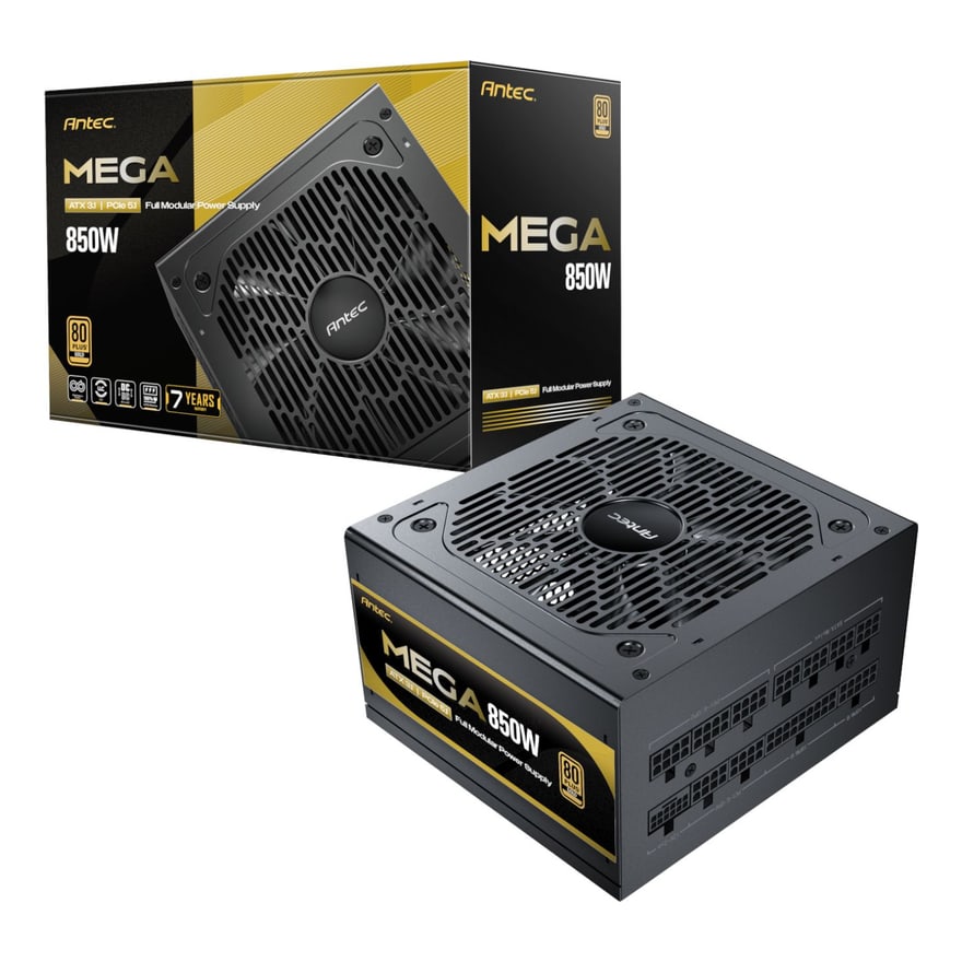 Fuente de poder Antec Mega 850W 80 Plus Gold ATX 3.1 PCIE 5.1 Full Modular