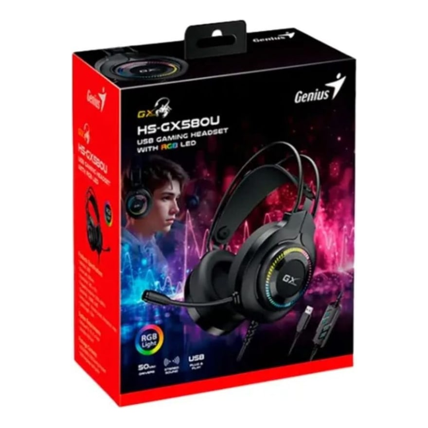 Aud├¡fonos Genius HS-GX580U Gaming USB Negro con RGB LED
