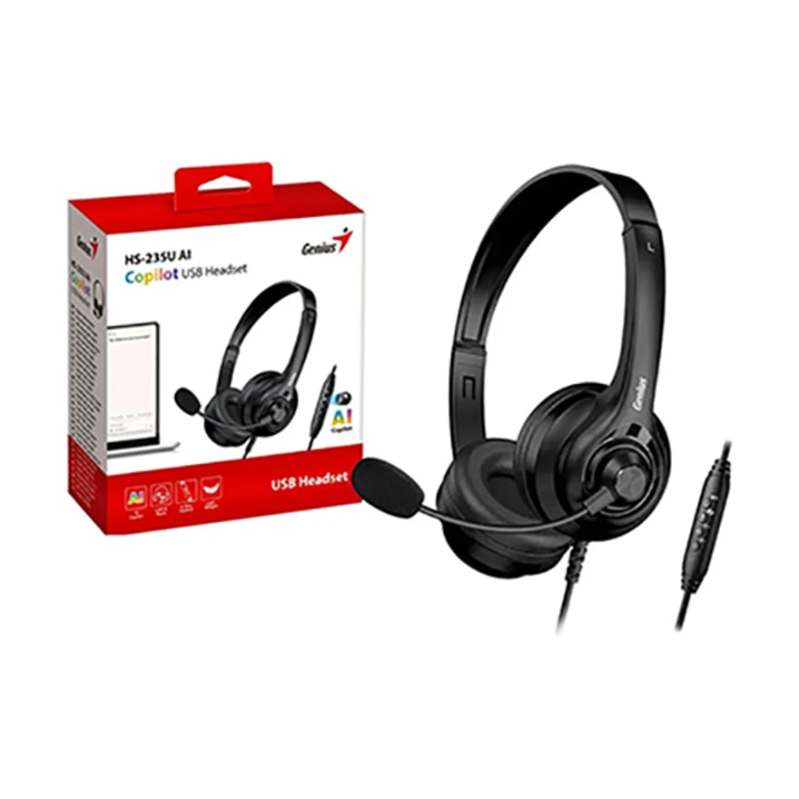 Aud├¡fonos Genius HS-235U AI USB a y USB C Diseno Ligero Ycomodo
