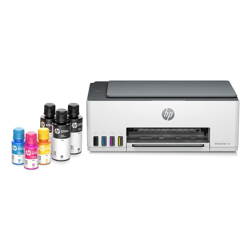 Impresora HP 580 Smart Tank MFP WiFi 12PPM/5PPMC Pant 1.2 Pul Blanca GT53/52