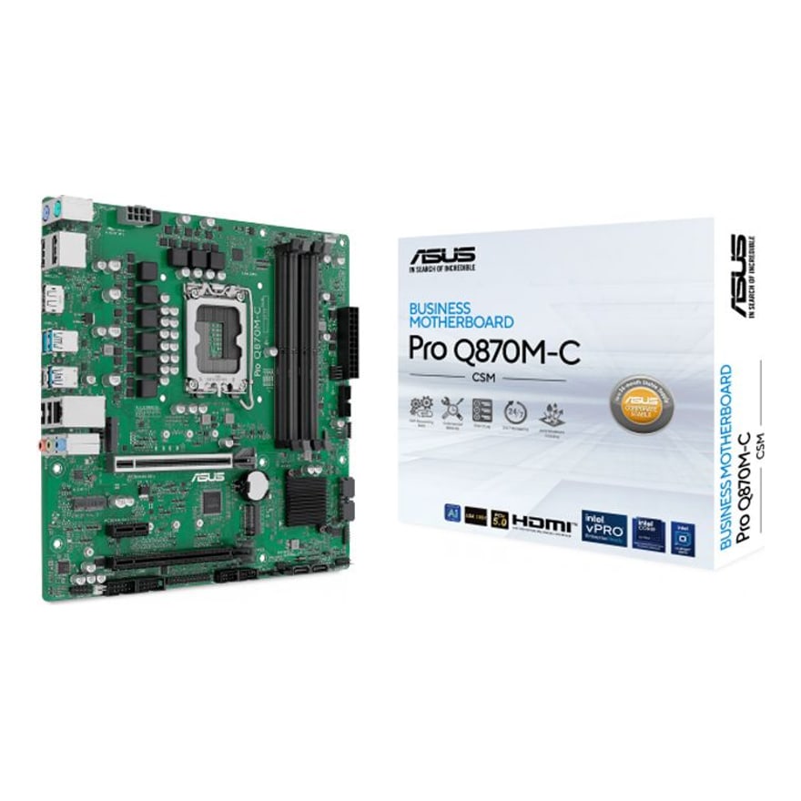 Mainboard ASUS Pro Q870M-C-CSM LGA1851 Micro ATX 4 Slots DDR5 2XHDMI 2XDP