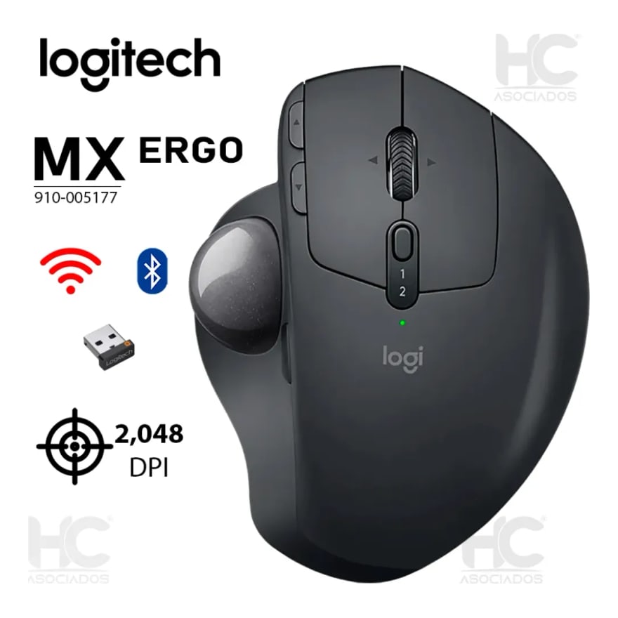 Mouse Logitech MX Ergo S Wireless Recargable USB-C