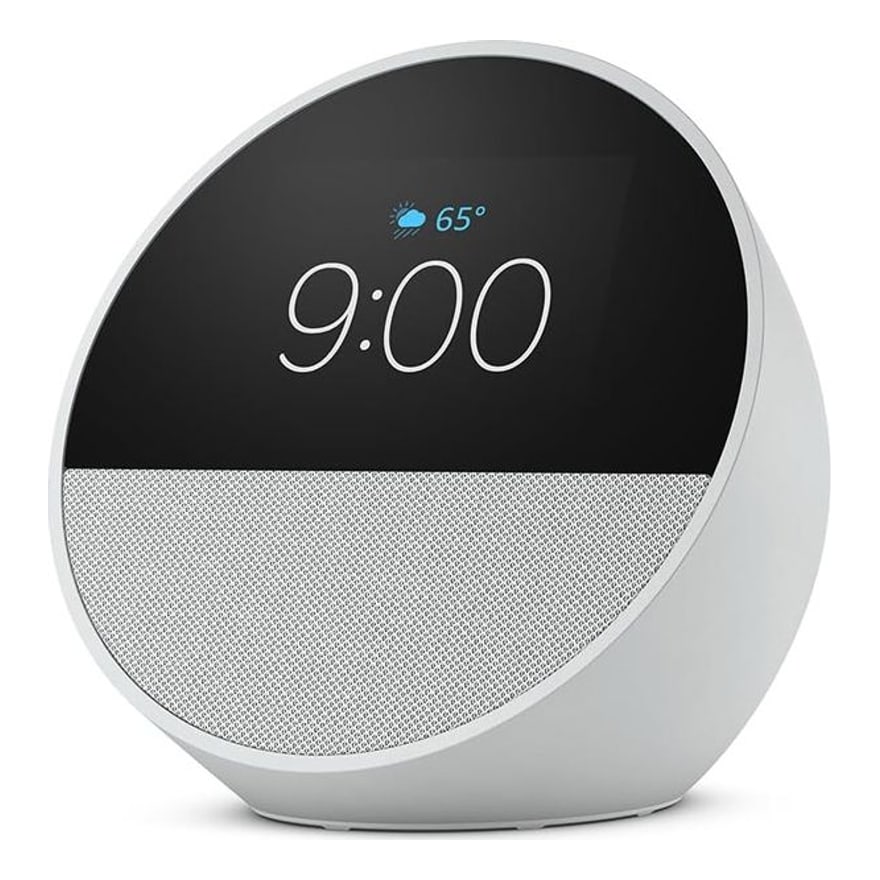 Parlante Amazon Echo Spot B0BFCBKXWL Blanco Reloj Alarma Alexa Pantalla 2.8