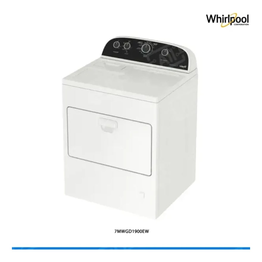 Secadora Whirlpool a Gas 7MWGD1900EW 19kg Carga Frontal Dry Xpert Blanca