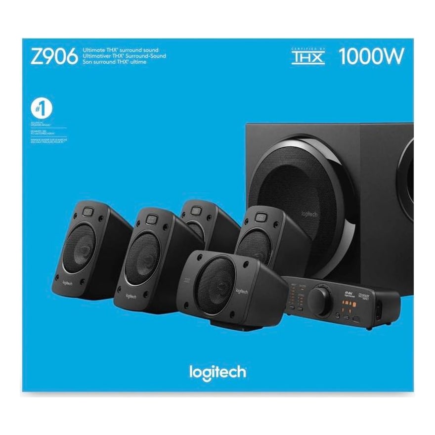 Parlantes Logitech Surround Sound Z906 Wireless 1000W/1080P/X4 Bcna Satlte