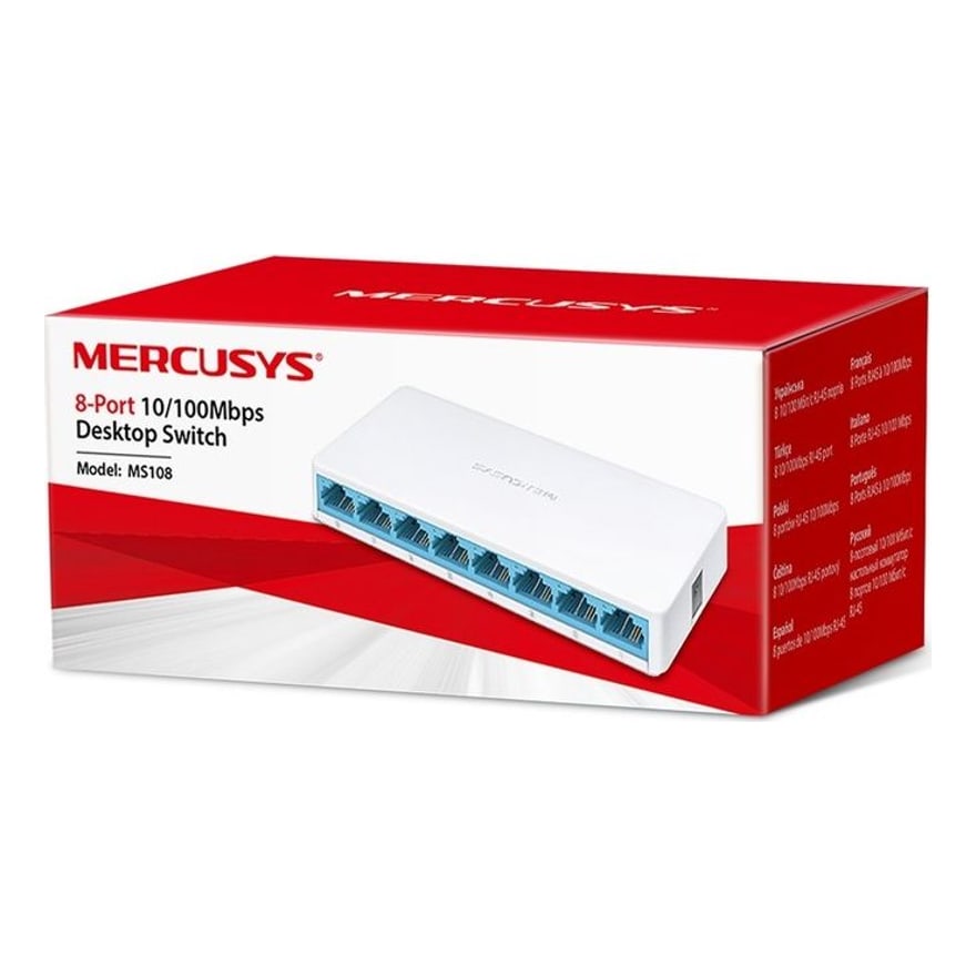 Switch Mercusys MS108 8 Puertos Fast Ethernet Dise├▒o Compacto