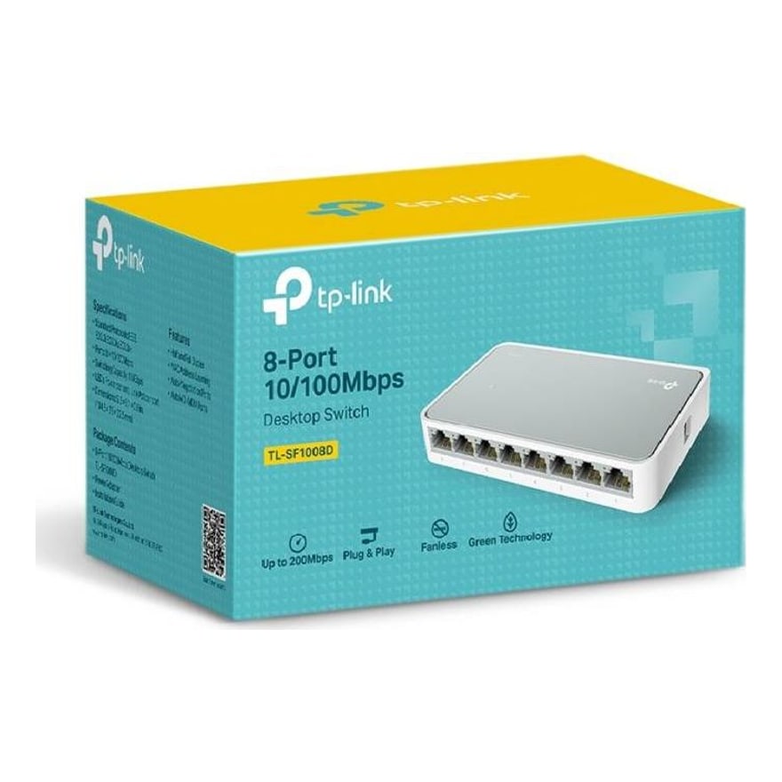 Switch TP-Link LS1008 8 Puertos Fast Ethernet, Cubierta Plastica, Plug And Play