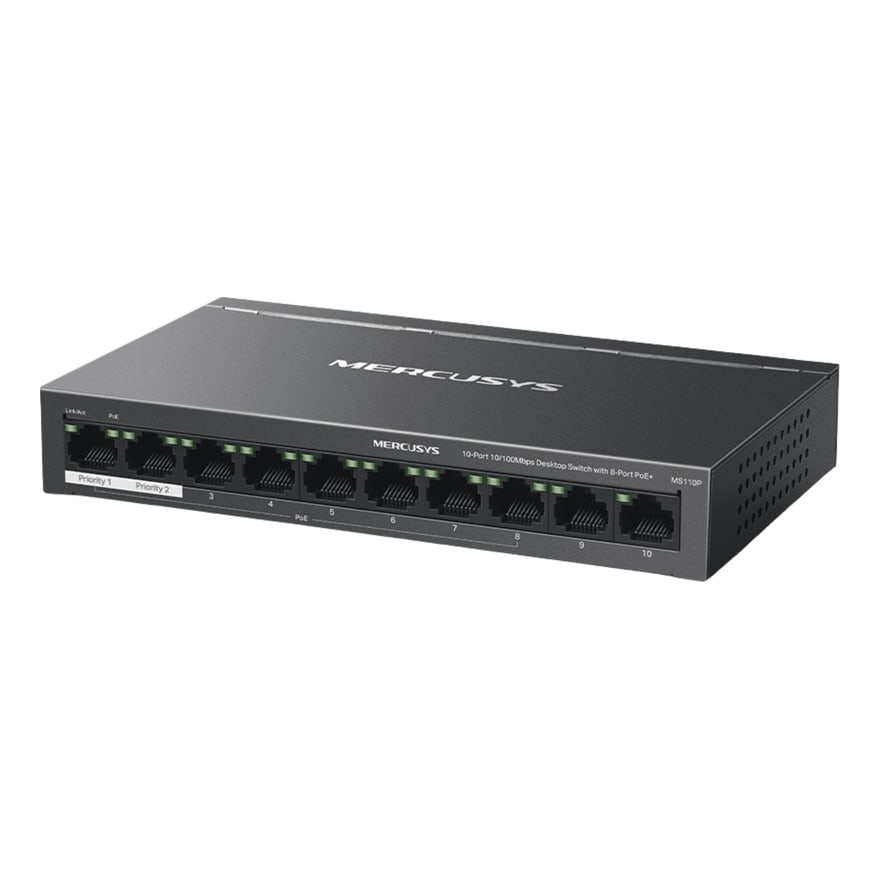 Switch Mercusys MS110P 10 8 Puertos POE Fast Ethernet