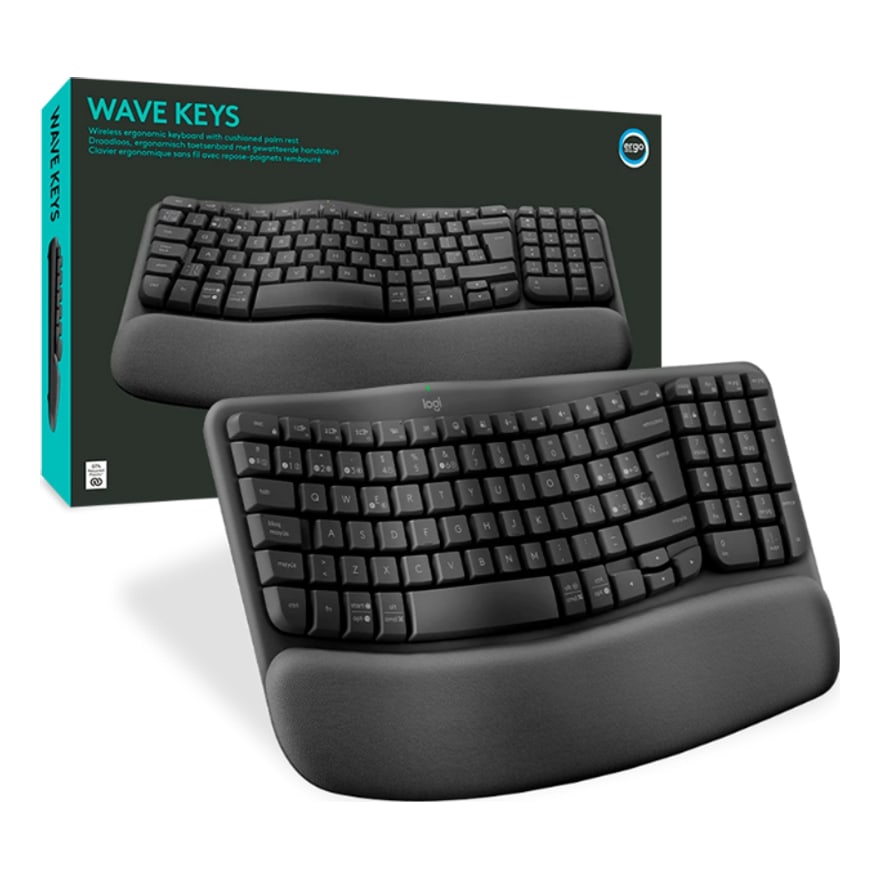 Teclado Logitech Wave Keys Wireless Ergon├│mico Reposamanos