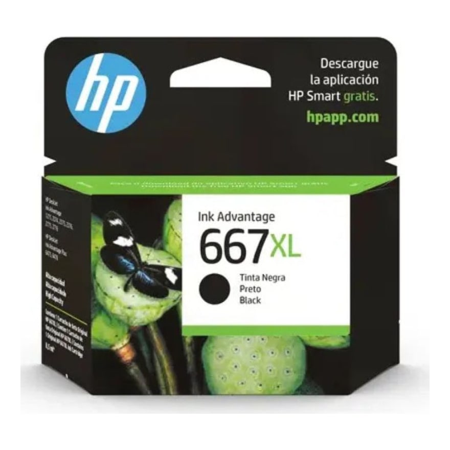 Tinta HP 667XL Negro 1275 2775 4175 4176