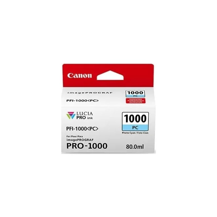Tinta Canon PFI-1000 Cyan 80ml Imageprograf PRO-1000