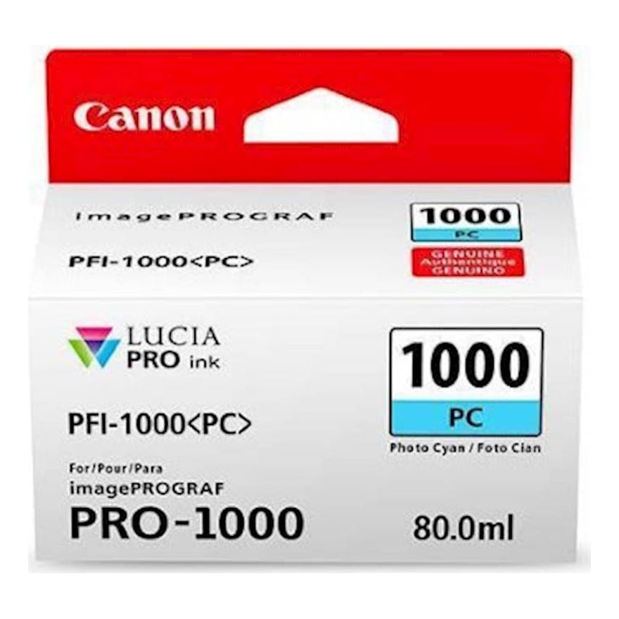 Tinta Canon PFI-1000 Foto Cyan 80ml Imageprograf PRO-1000