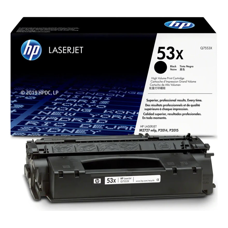 T├│ner HP 53X Negro LaserJet P2015/2727 7000 p├íg. Q7553X