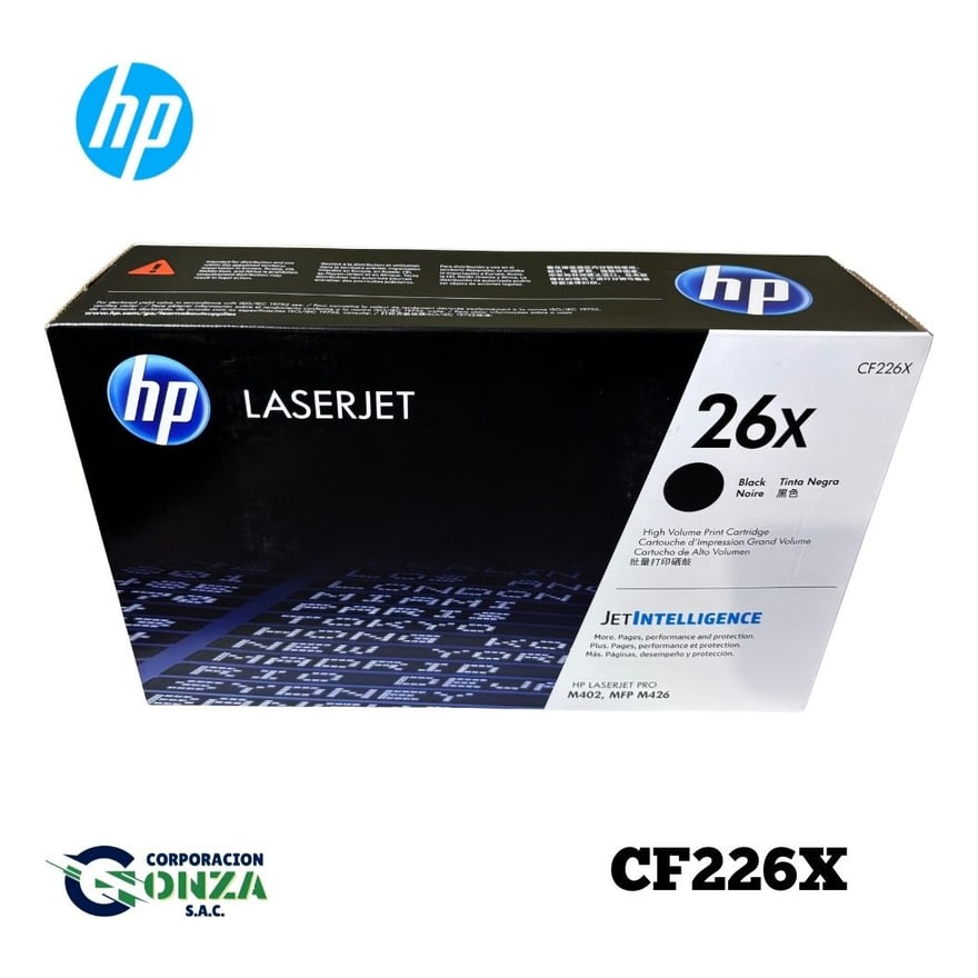 T├│ner HP 26X Negro LaserJet 402/426 9000 p├íg. CF226X