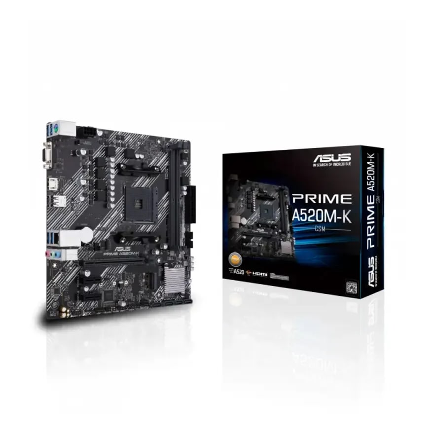 Tarjeta madre ASUS PRIME A520M-K AM4 RYZEN 2DA. 2XDDR4 HDMI DP 12USB 4PCIE MATX