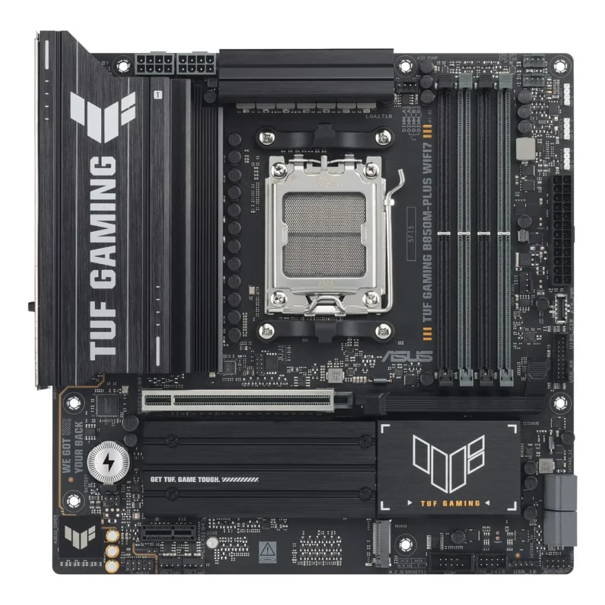 Tarjeta madre ASUS TUF GAMING B850M-Plus WIFI AM5 AMD Ryzen 9000 DDR5-8000Mhz BT DP HDMI 12usb PCIe 5.0 mATX