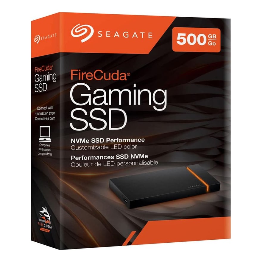 Disco sólido SSD SEAGATE FIRECUDA GAMING STJP500400 500GB USB-C EXTERNO LED RGB 5Y