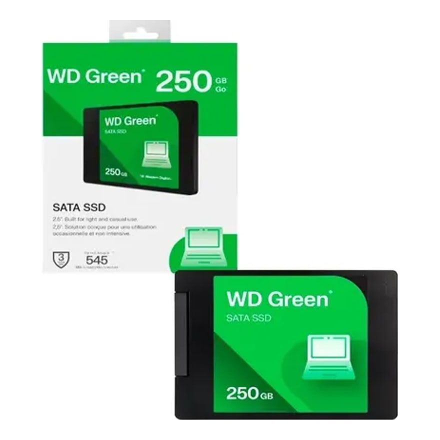 Disco sólido SSD WESTERN DIGITAL 250GB SATA 2.5Inch 7mm 545MB-S GREEN