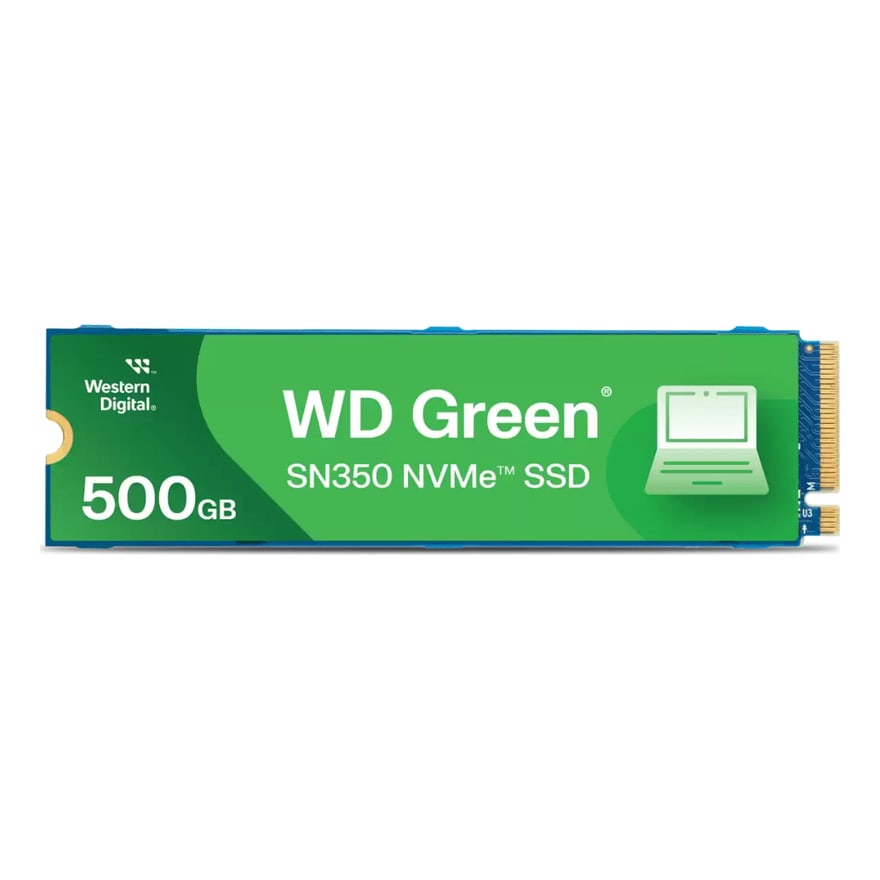 Disco sólido SSD WESTERN DIGITAL 500GB SN350 NVME GEN3 PCIE M.2 2280 2400MB-S GREEN