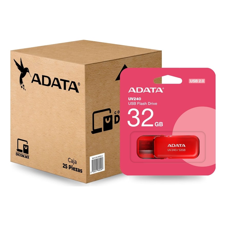 Memoria USB ADATA 32GB UV240 USB 2.0 ROJO