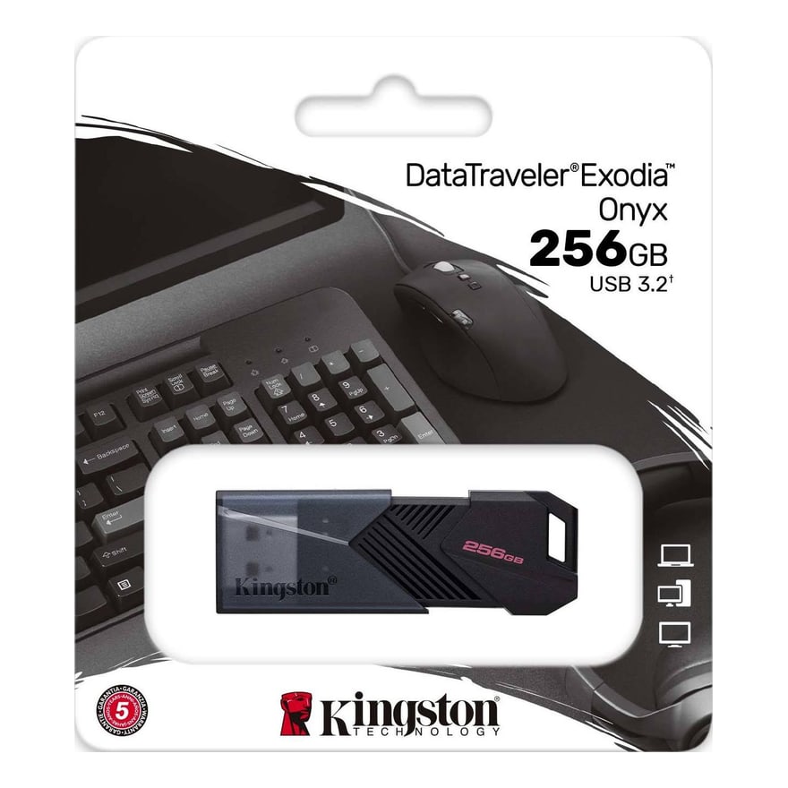 Memoria USB KINGSTON 256GB DATA TRAVELER EXODIA S USB 3.2 BLACK-ORANGE