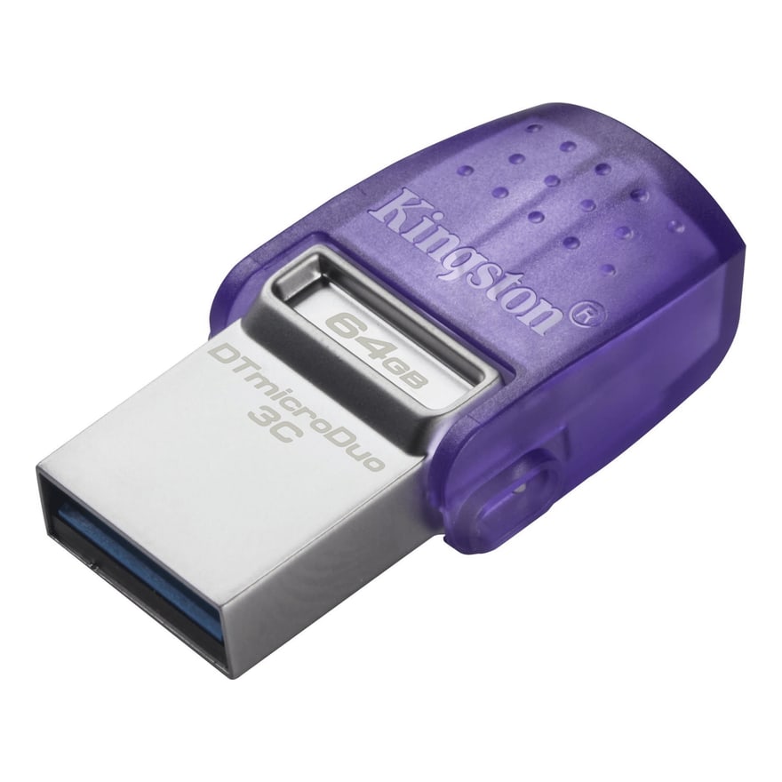 Memoria USB KINGSTON 64GB DATA TRAVELER MICRO-DUO3CG3 TYPE-A - C PURPLE