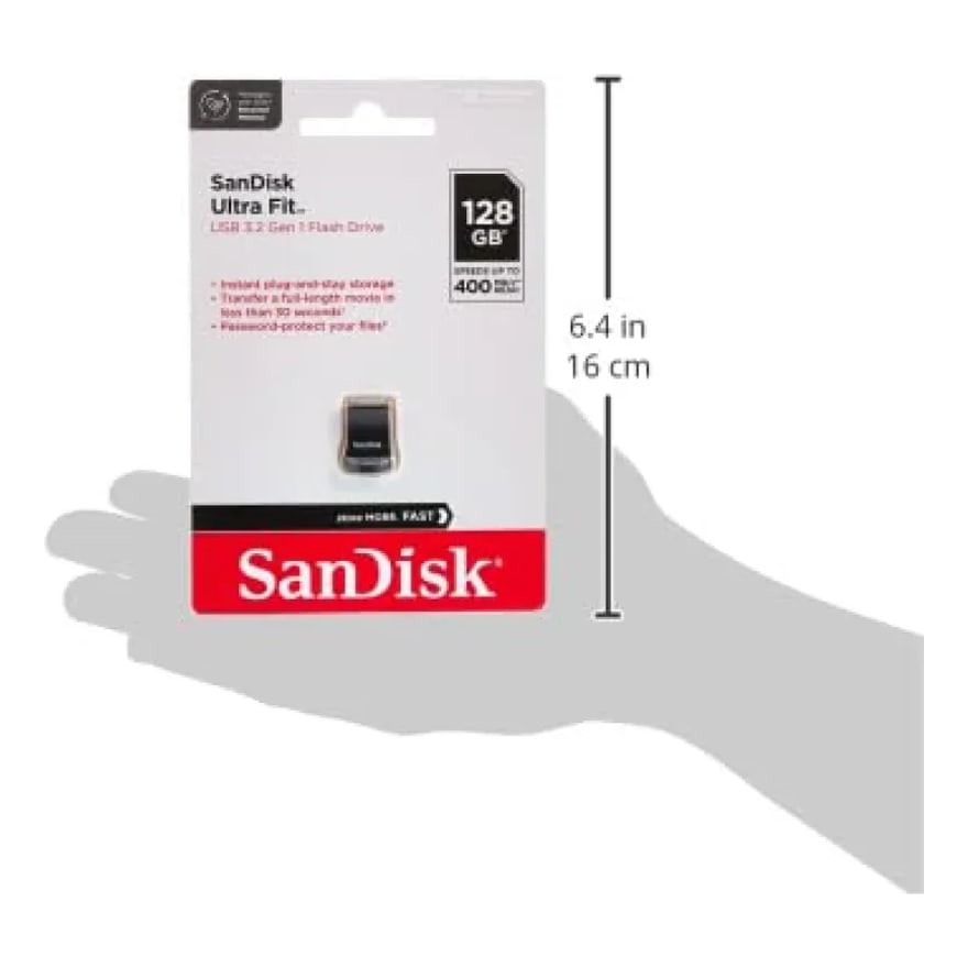 Memoria USB SANDISK 32GB ULTRA FIT USB 3.2 HASTA 130MBS Black