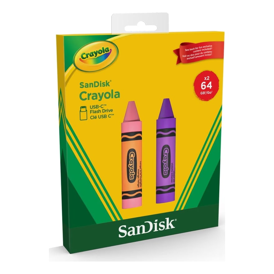 Memoria USB SANDISK 64GB Crayola USB-C Mango Tango