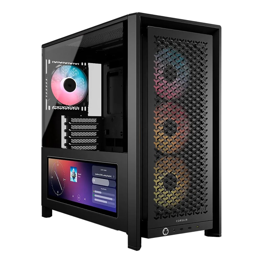 Case CORSAIR ATX 4000D Pantalla Tactil XENEON 14.5 TEMPERED GLAS MID-TOWER CASE N-PS 4VEN-RGB NEGRO