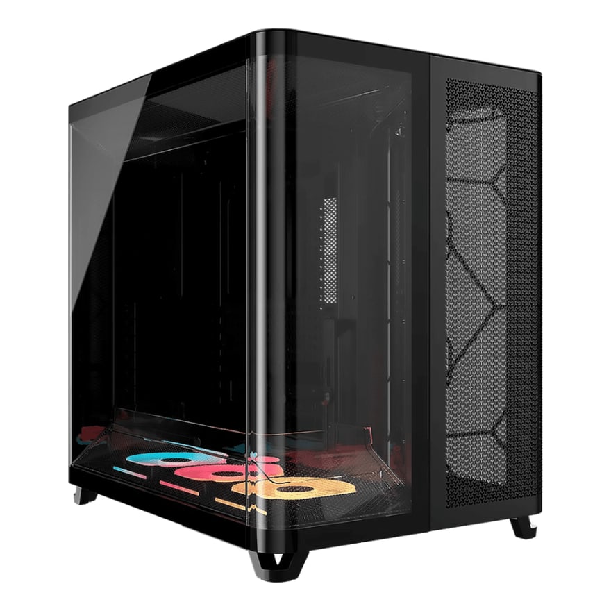 Case CORSAIR ATX TRIPLE CAMARA AIR 5400 LX-R RGB iCUE LINK Tempered 2USB3.2 HD-Audio Mid-Tower Black