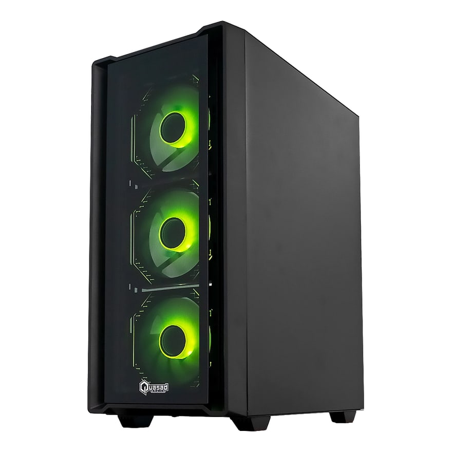 Case QUASAD GAMING 0.5MM FRONT-GLASS SIDE-GLASS 3USB 4VEN-RGB810 FPO-850 Plus ATX