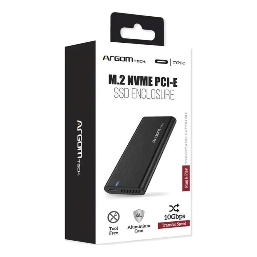 ENCLOSURE ARGOM AC-1038 M.2 MVMW PCI-E SSD USB-TYPE C NEGRO