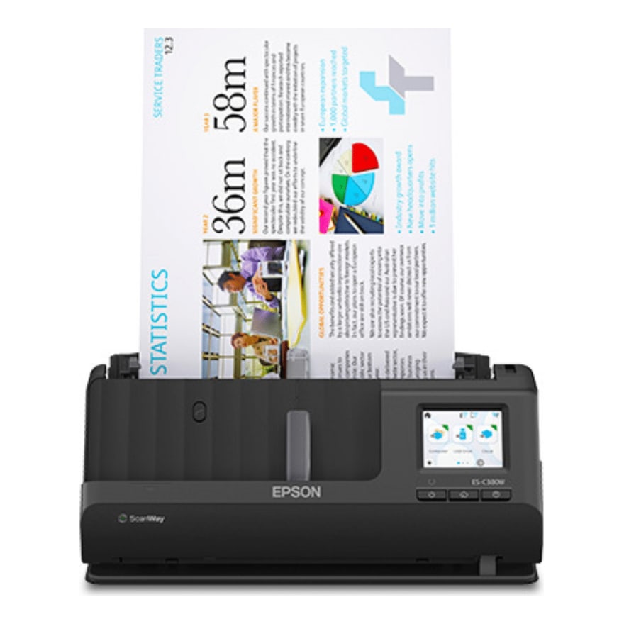 SCANNER EPSON WORKFORCE ES-380W 30PPM-60PPM 600 DPI. USB2.0. WIFI BLACK