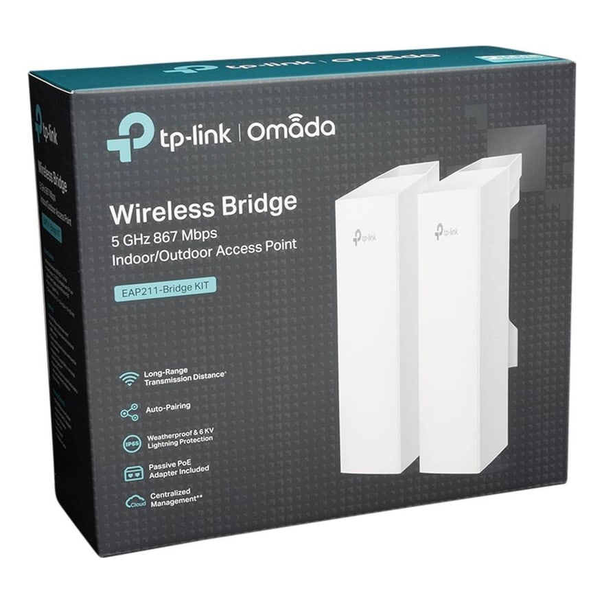 Indoor - Outdoor TP-Link Wireless Bridge Omada 5Ghz 300 Mbps Long - Range hasta 5km
