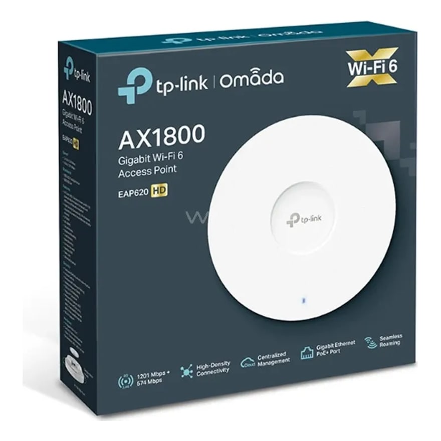 PUNTO DE ACCESO INALAMBRICO TP-LINK DE PLACA DE PARED WI-FI 6 AX1800 4 PUERTOS GIGA EAP615-WALL