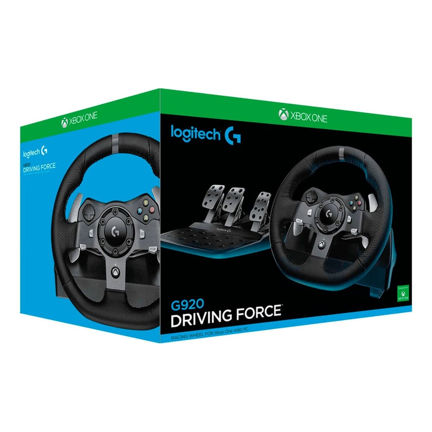 VOLANTE DRIVING LOGITECH G920 NEGRO XBOX ONE-PC SIMULACION INMERSIVA-PEDALES AJUSTABLES