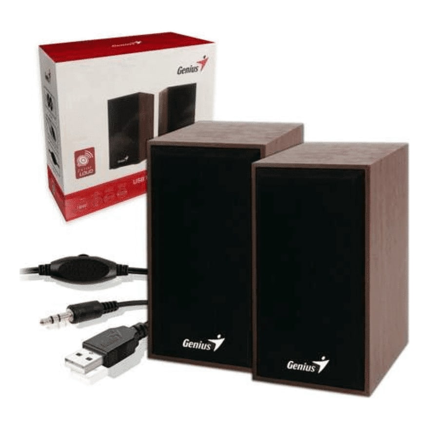 PARLANTES GENIUS SP-HF180 USB WOOD GP-190006