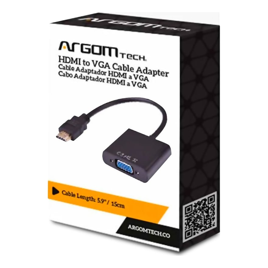 ADAPTADOR ARGOM HDMI TO VGA NEGRO