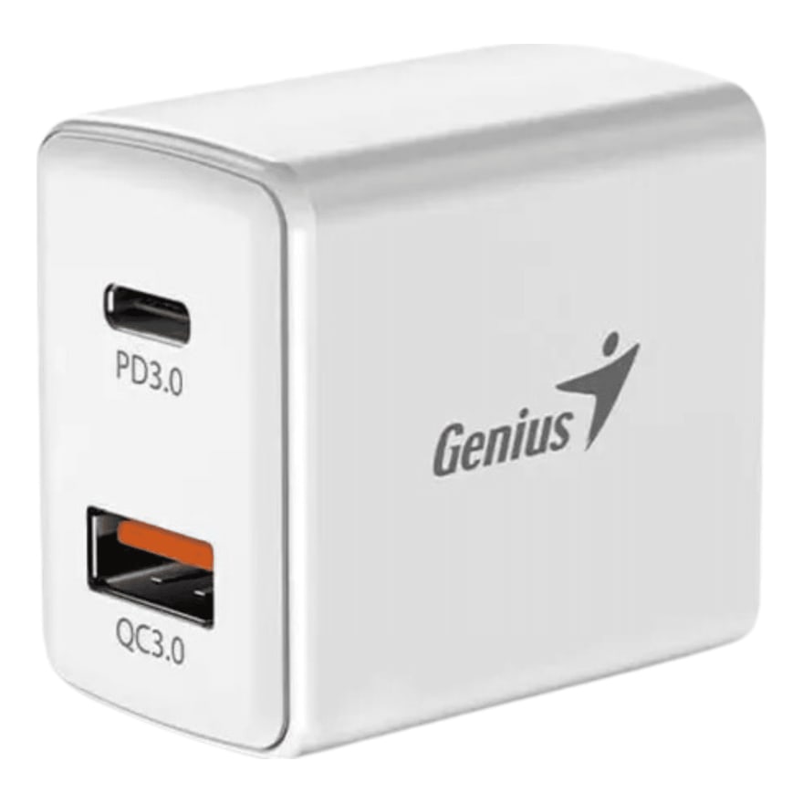 CARGADOR GENIUS PD-20AC 20W DUAL USB 3.0 - USB-C WHITE