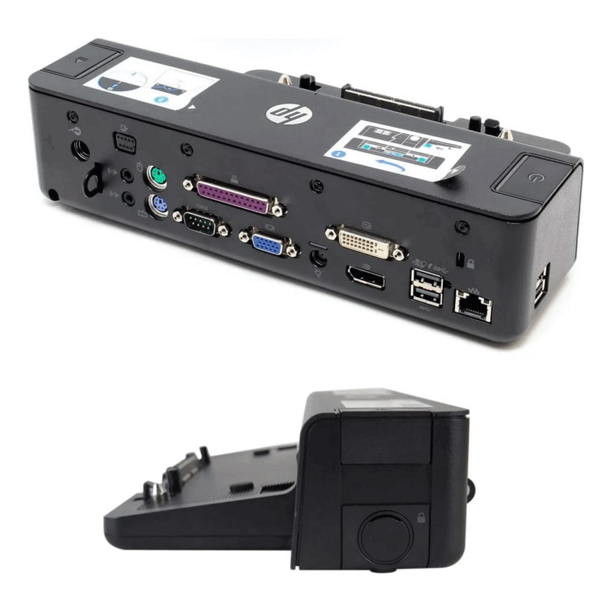 DOCKING STATION HP 90W 4XUSB-3.0 VGA DP DVI-D ETHERNET PS2 PUERTO SERIAL Y PARALELO NEGRO