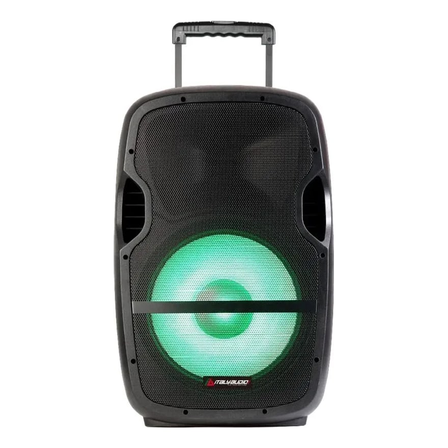 PARLANTE ITALY ITL-TRO15 15Inch MP3 Pant-LED BT FM USB-SD REC. MIC STAND 160000W NEGRO