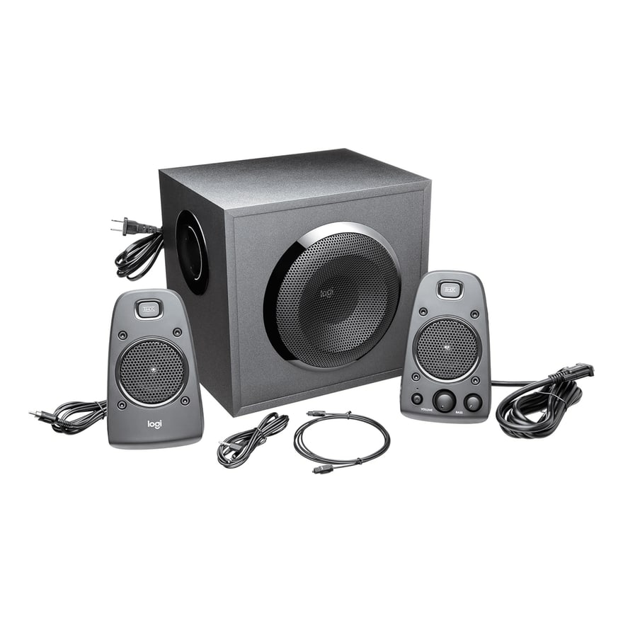 PARLANTE LOGITECH Z625 2.1 WITH SUBWOOFER ENT. OPTICA SON-THX FOR GAMING NEGRO