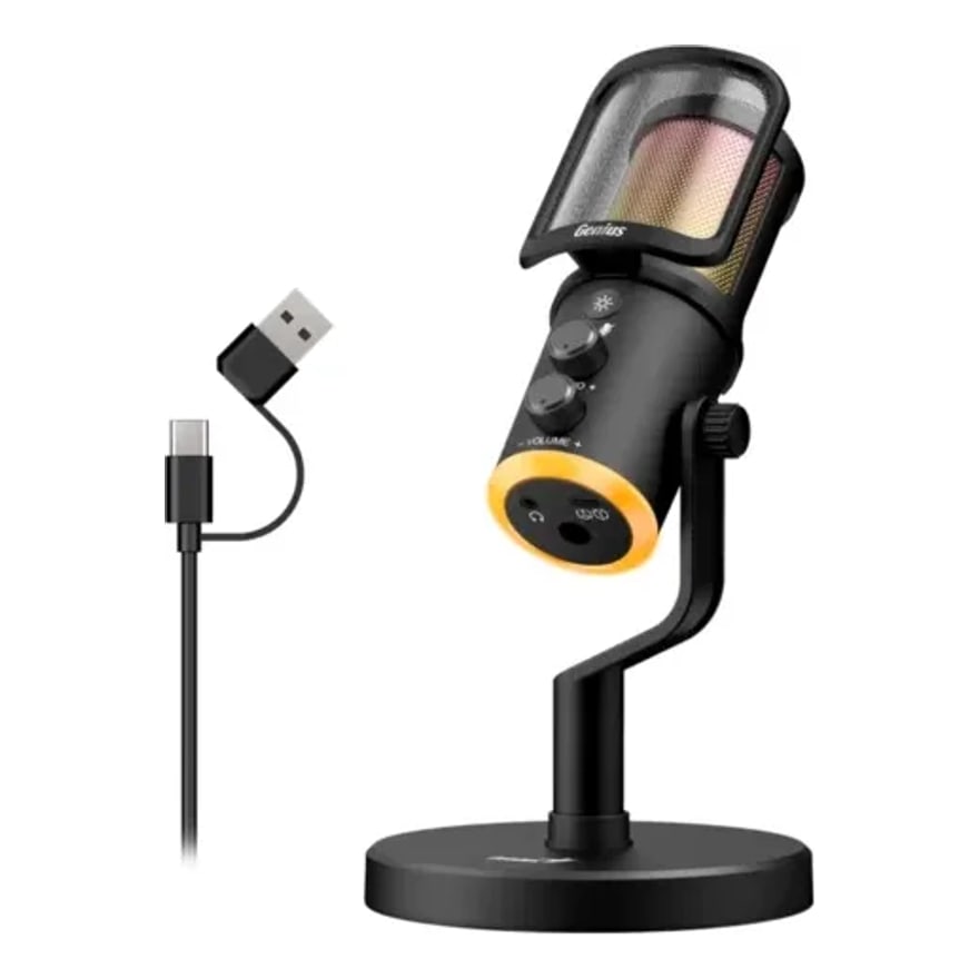 Microfono Genius MIC-S400U Streaming USB-A USB-C RGB Black