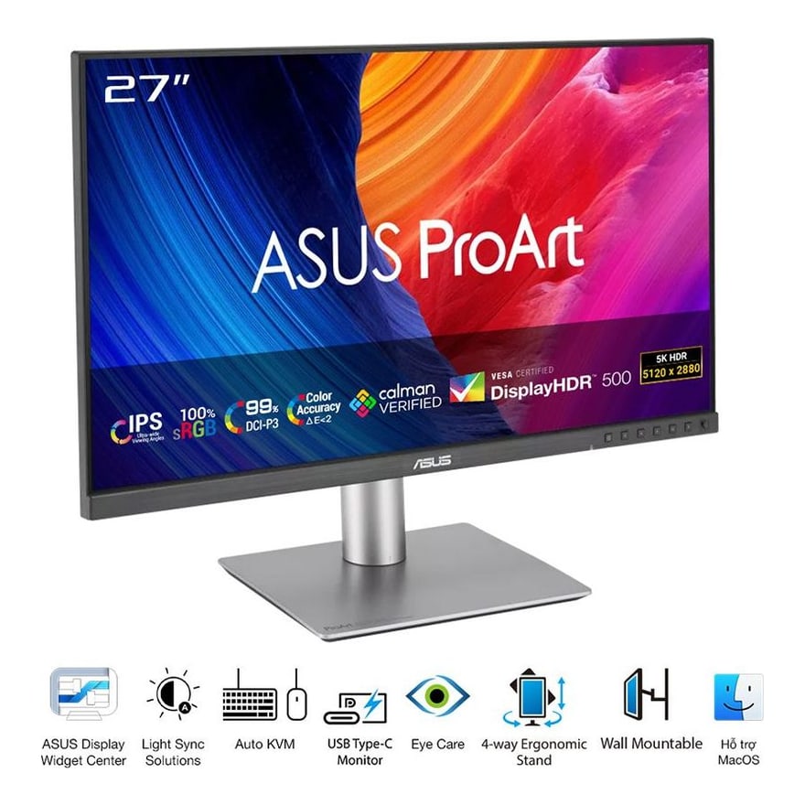 MONITOR ASUS ProArt PA27JCV 27Inch IPS 5K 5120X2880 HDMI DP 60Hz Speaker 2x2W