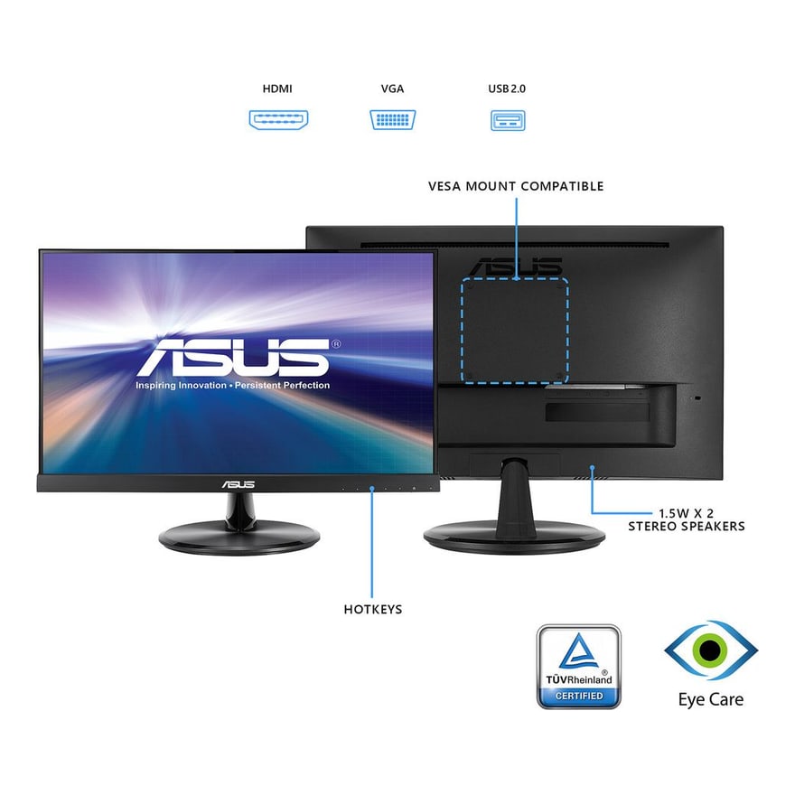 MONITOR ASUS TOUCH 10P 21.5INC. IPS VT229H LED FULL-HD HDMI NEGRO