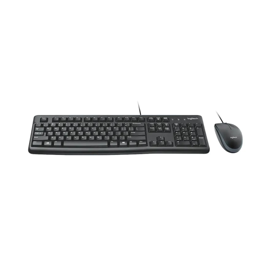 TECLADO-MOUSE COMBO LOGITECH MK120 NEGRO USB PLUG AND PLAY RESISTENTE A SALPICADURAS