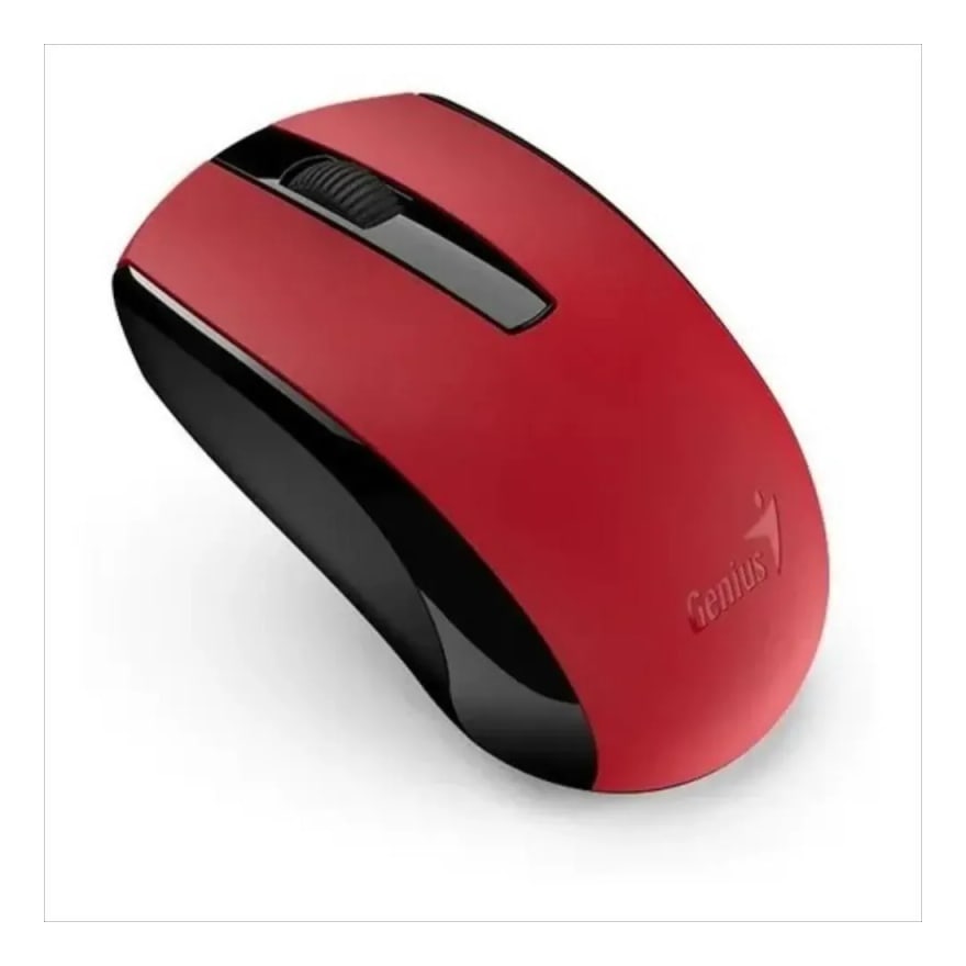 MOUSE GENIUS ECO-8100 WIRELESS RECARGABLE ROJO-NEGRO